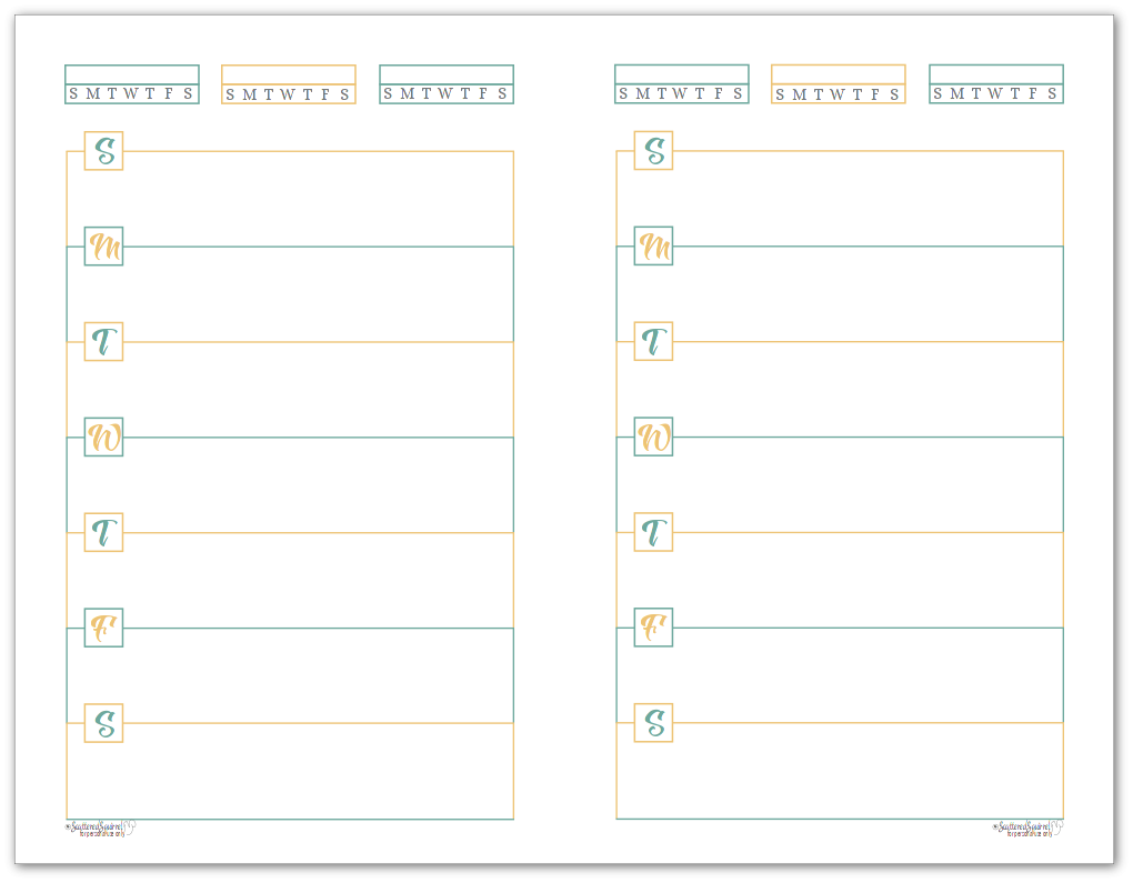 Introducing The Half Size Horizontal Weekly Planner Printables 