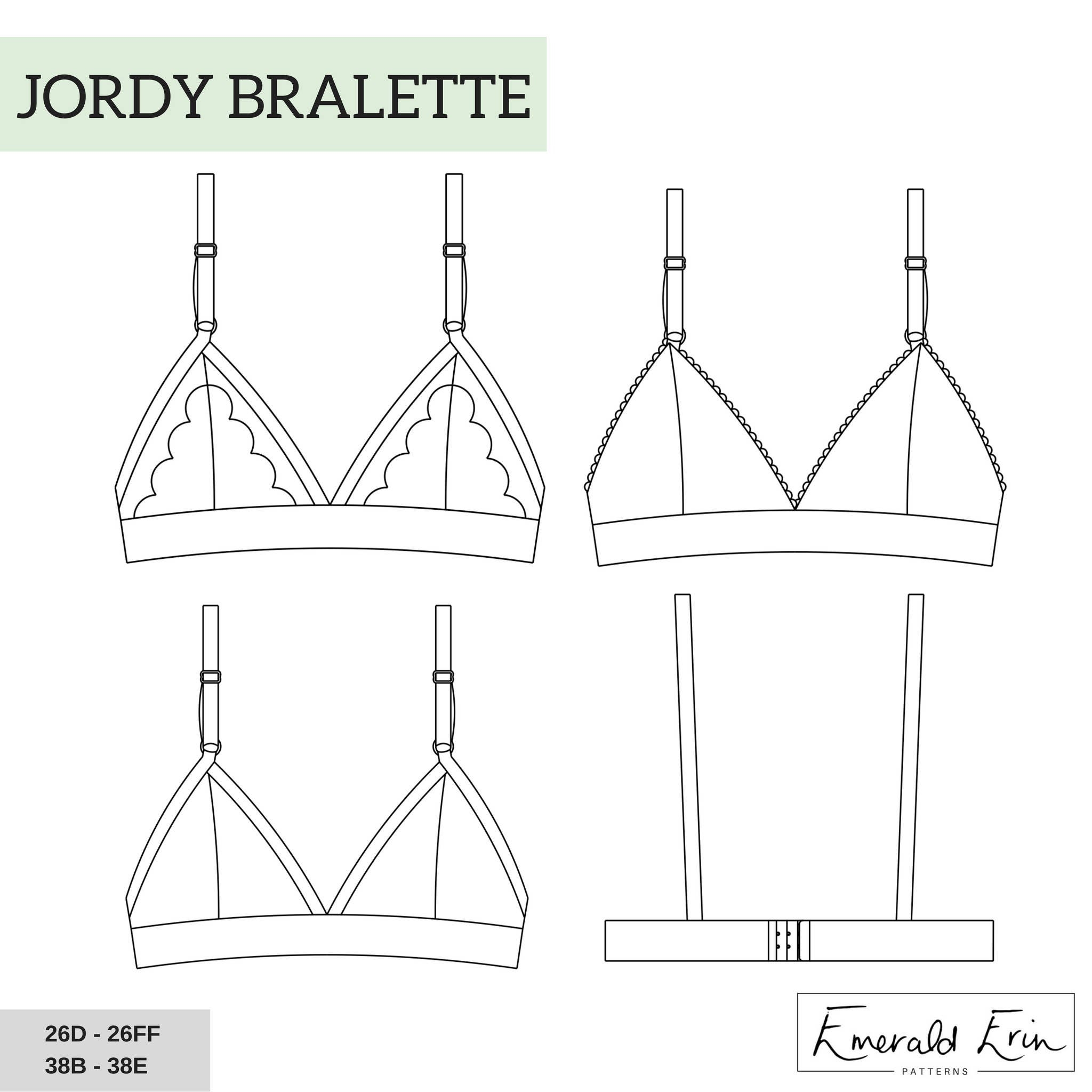 Jordy Bralette PDF Sewing Pattern Etsy Norway