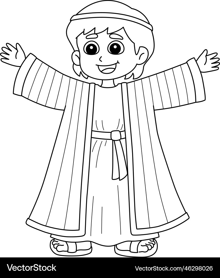 Joseph s Coat Of Many Colors Coloring Page Vector Image