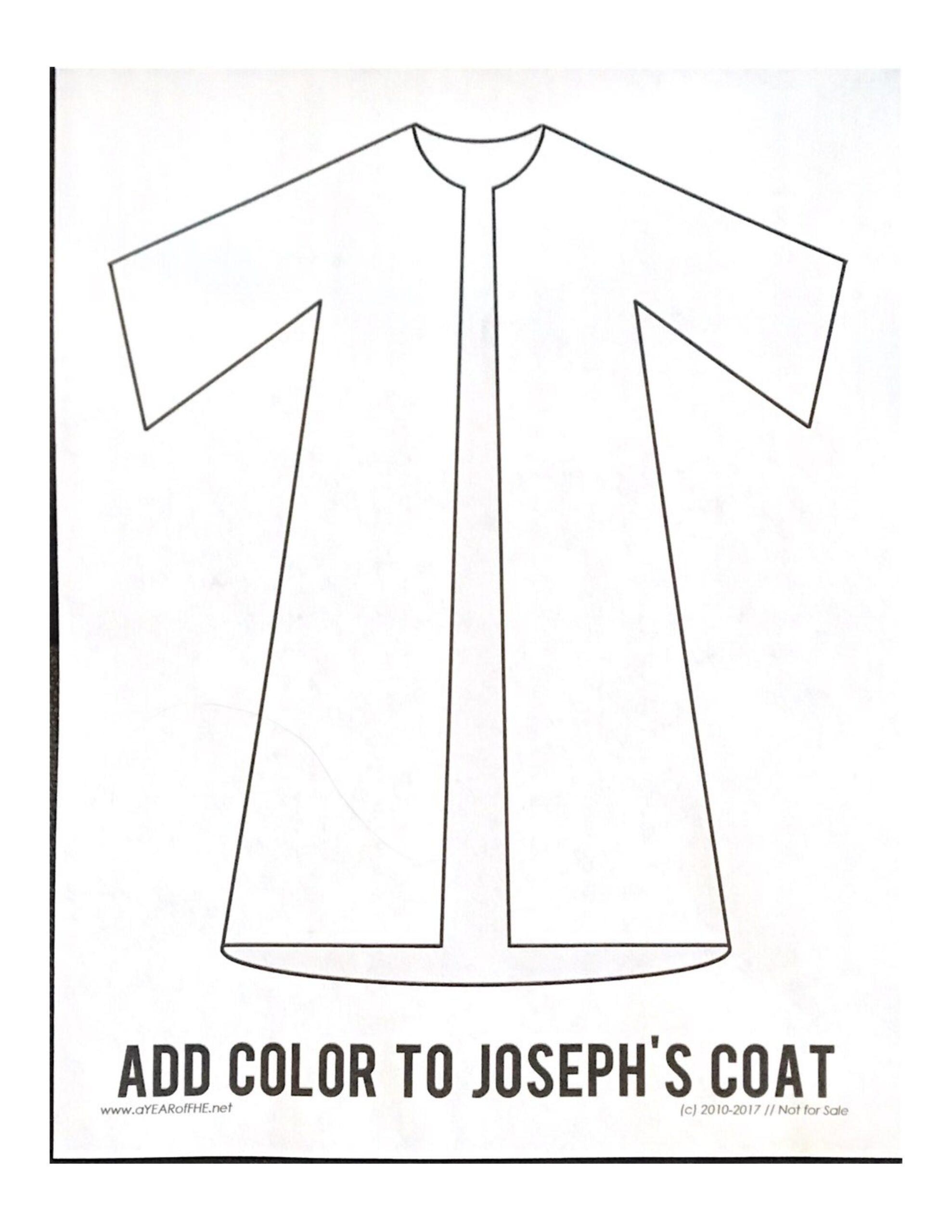 Free Printable Joseph Coat Many Colors