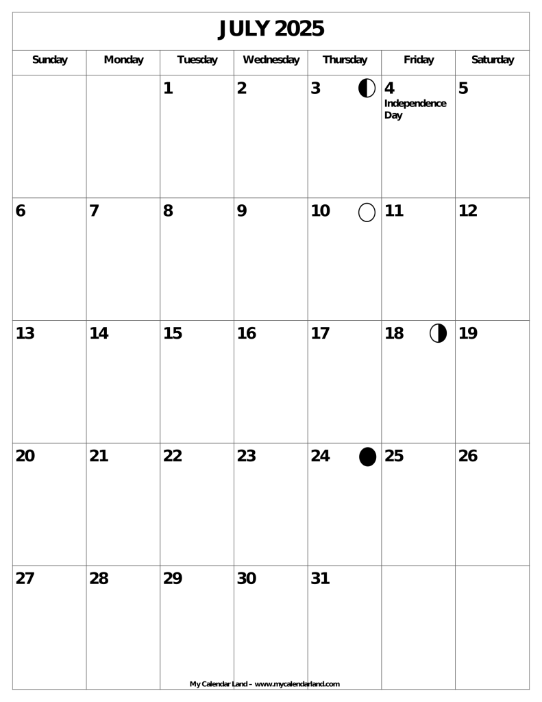July 2025 Calendar Printable Grab Calendar