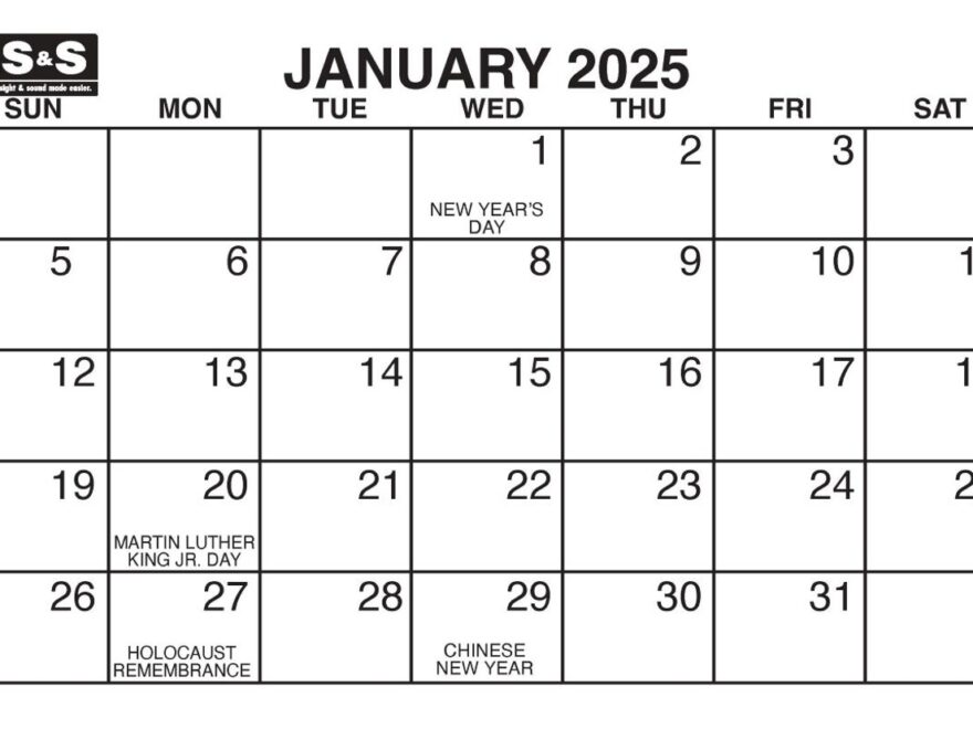 Large Print Wall Calendar The Carroll Center For The Blind