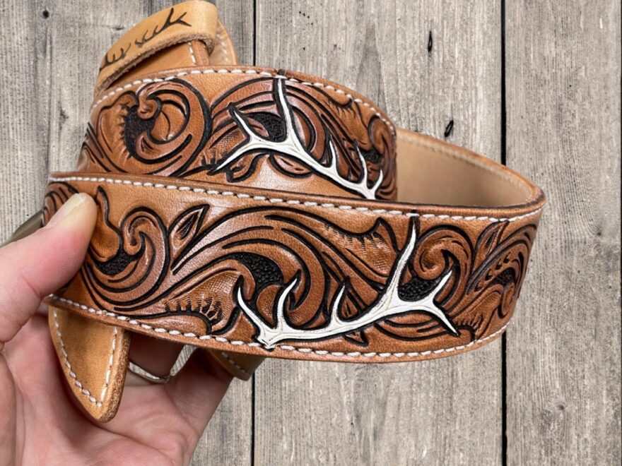 Leather Belt PDF Pattern Elk Antler Belt Tooling Patterns Etsy