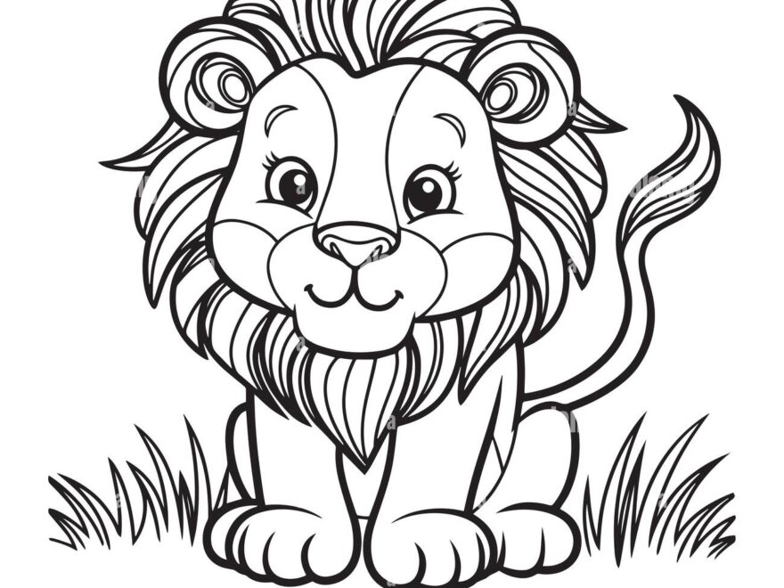 Lion King Coloring Pages Easy Stock Vector Images Alamy