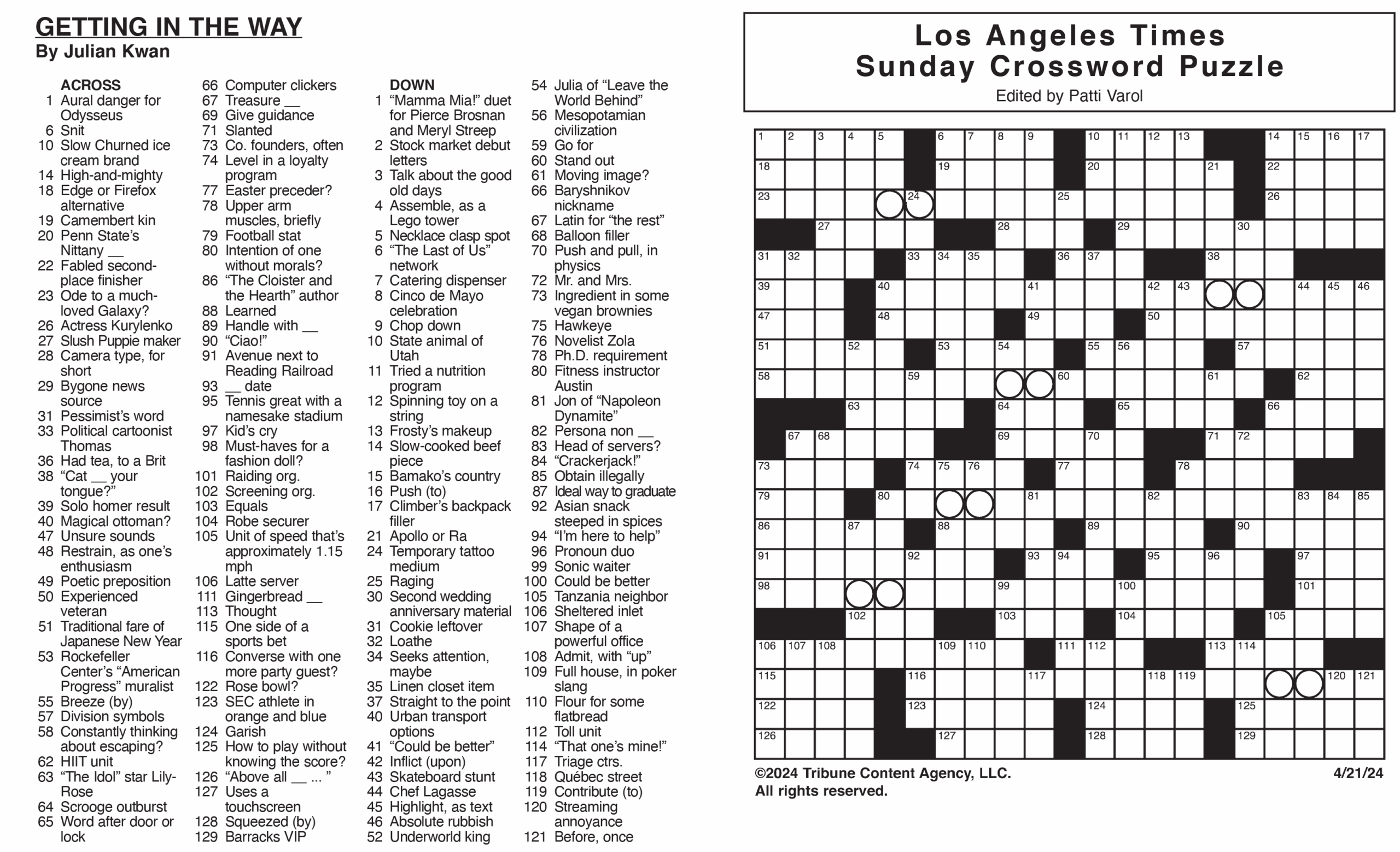 Washington Post Crosswords Printable