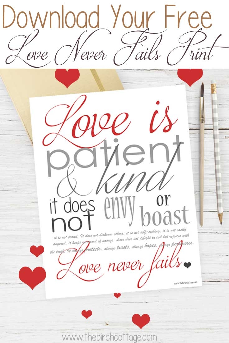 Free Printable Love Is Patient Love Is Kind