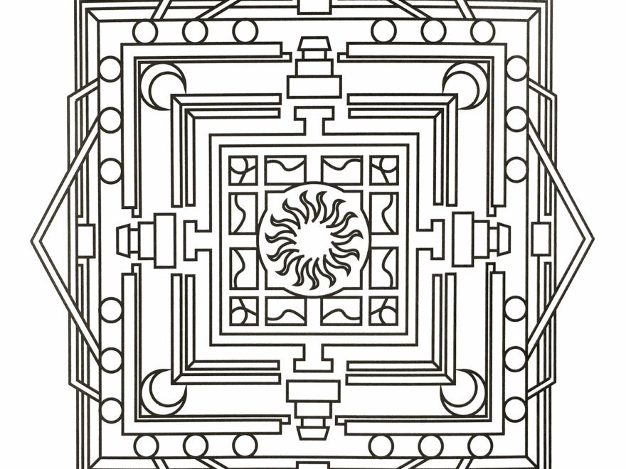 Mandala Inspired By Buddhism To Print Color Difficult Mandalas for Adults