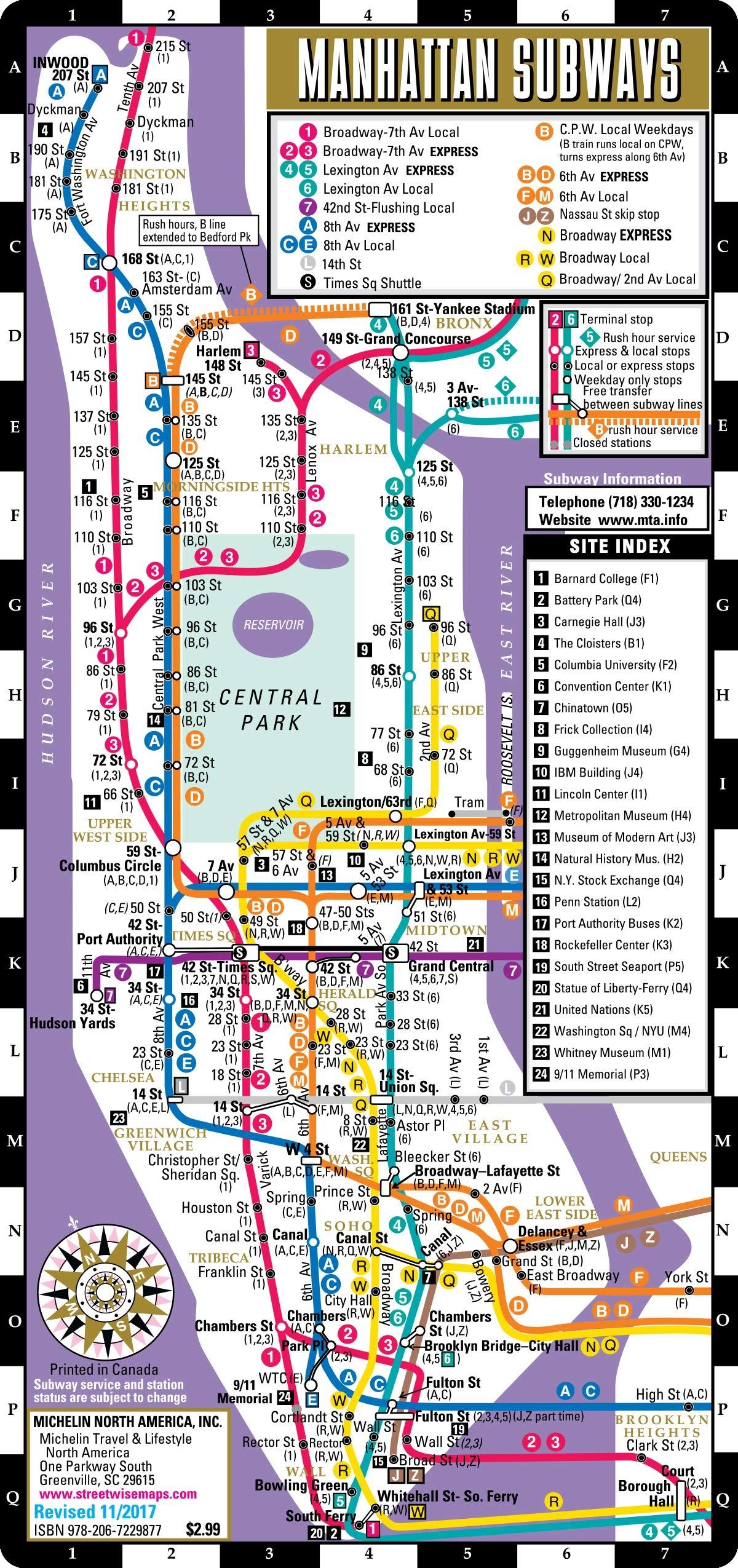 Free Printable Manhattan Subway Map