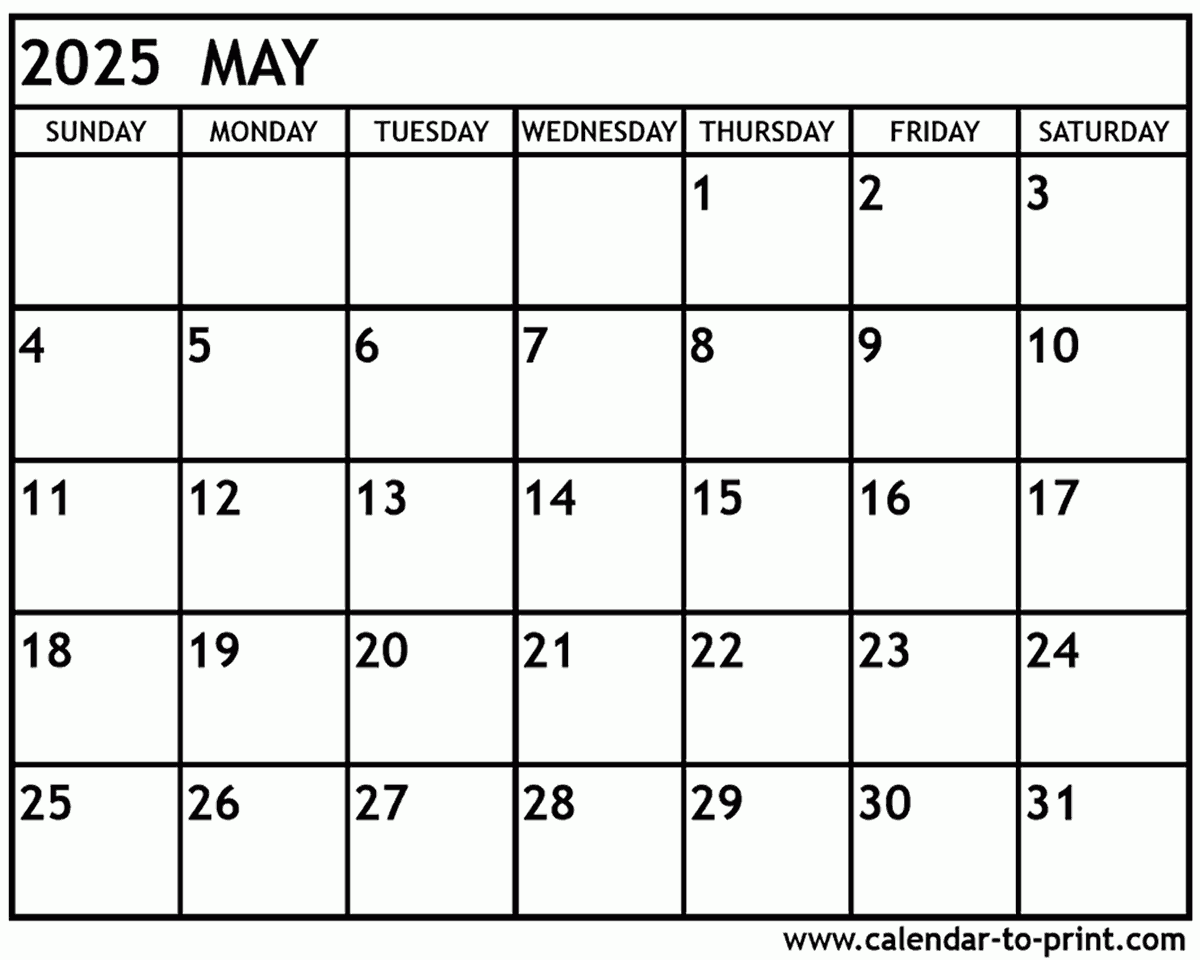 May August 2025 Calendar