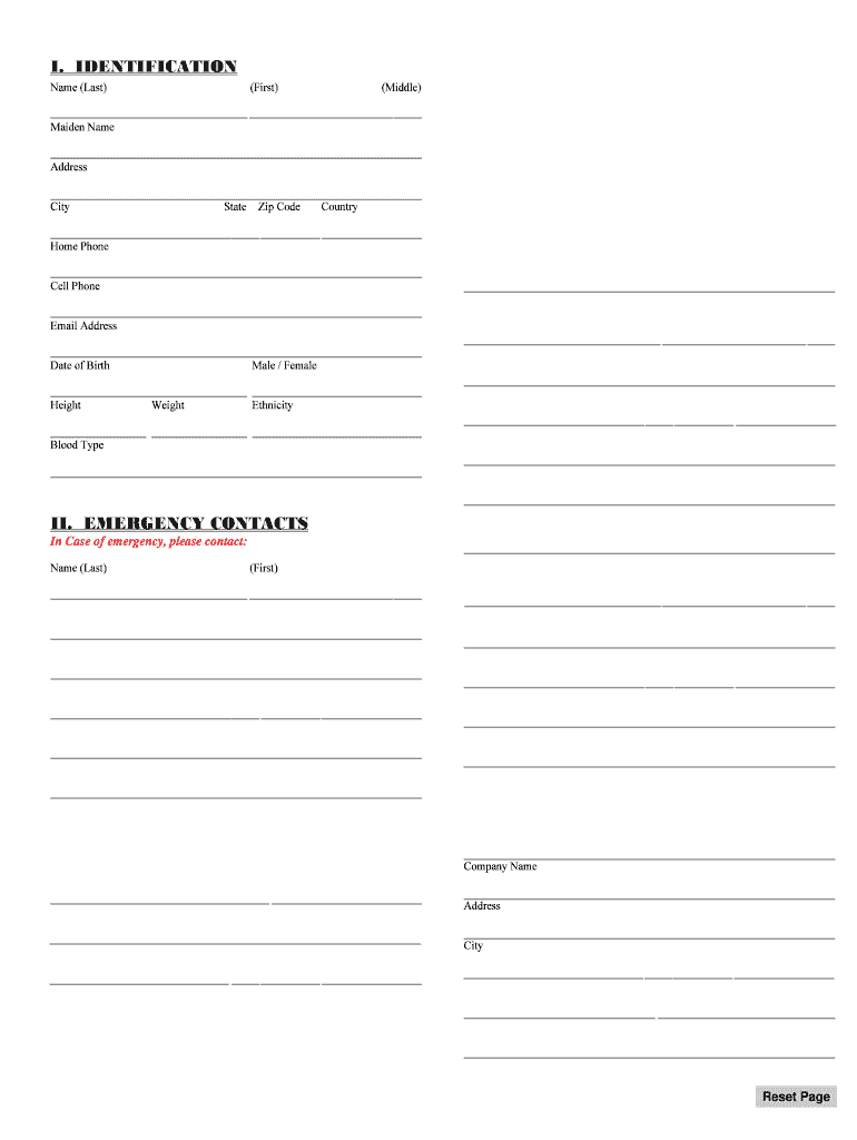 Free Printable Forms Recording Family Medical History