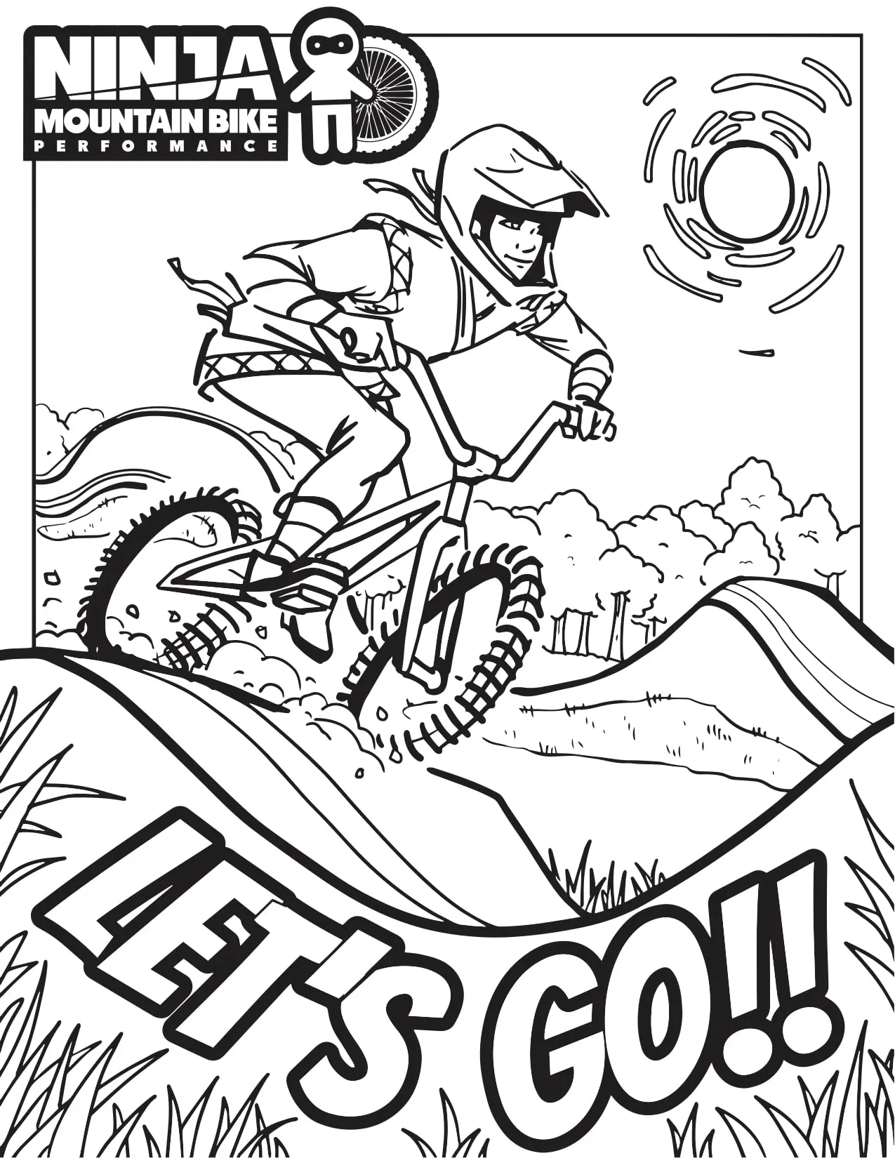 NINJA COLORING PAGES Ninja Mountain Bike Skills
