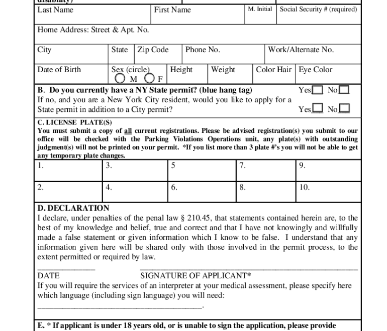 Nys Handicap Parking Permit Renewal Fill Out Sign Online DocHub