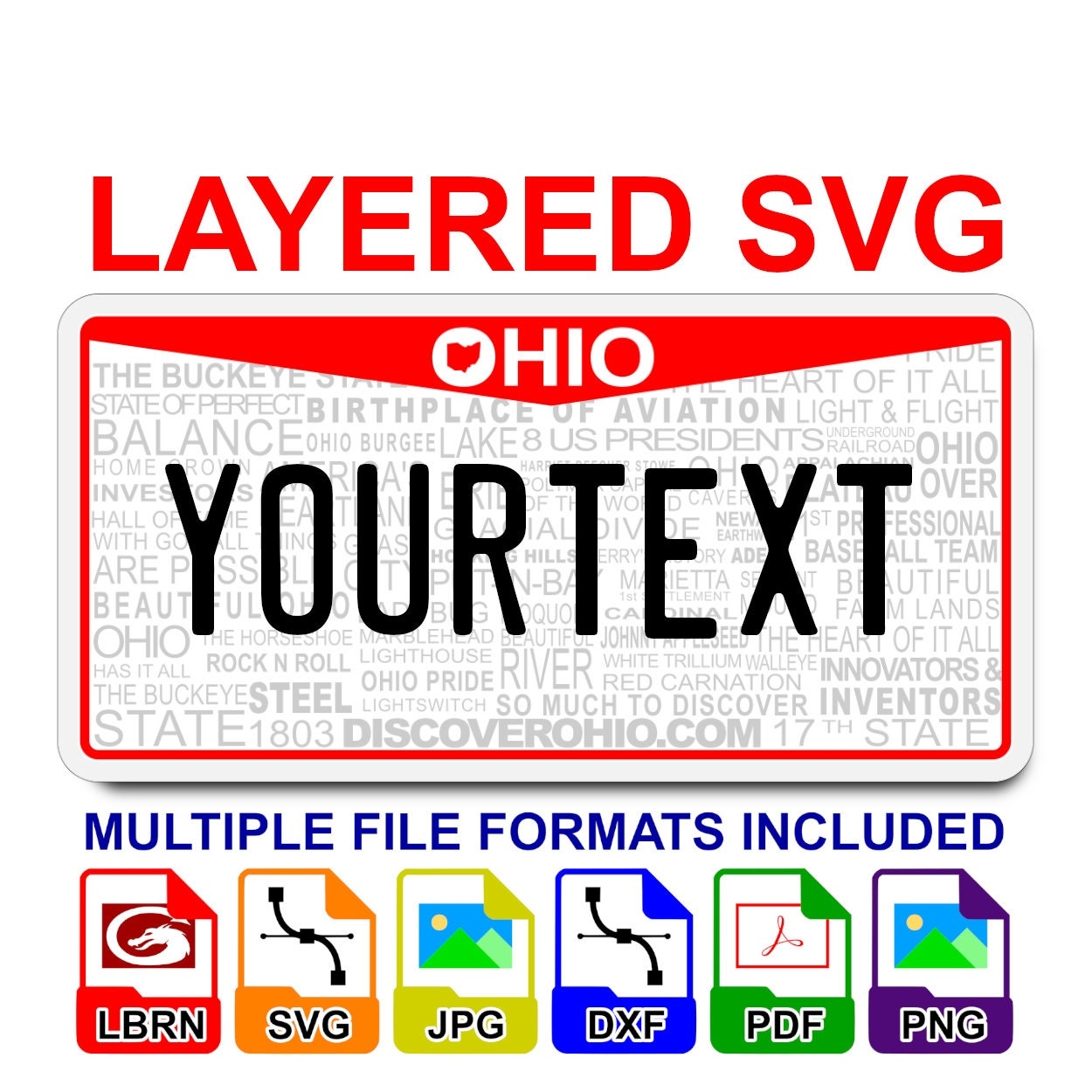 Blank Printable Ohio License Plate Template