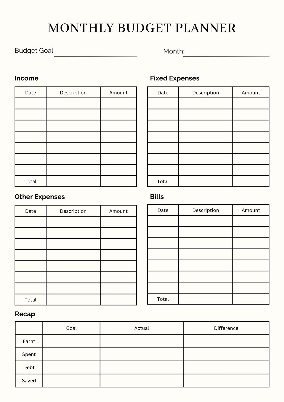 Page 5 Free And Customizable Budget Templates