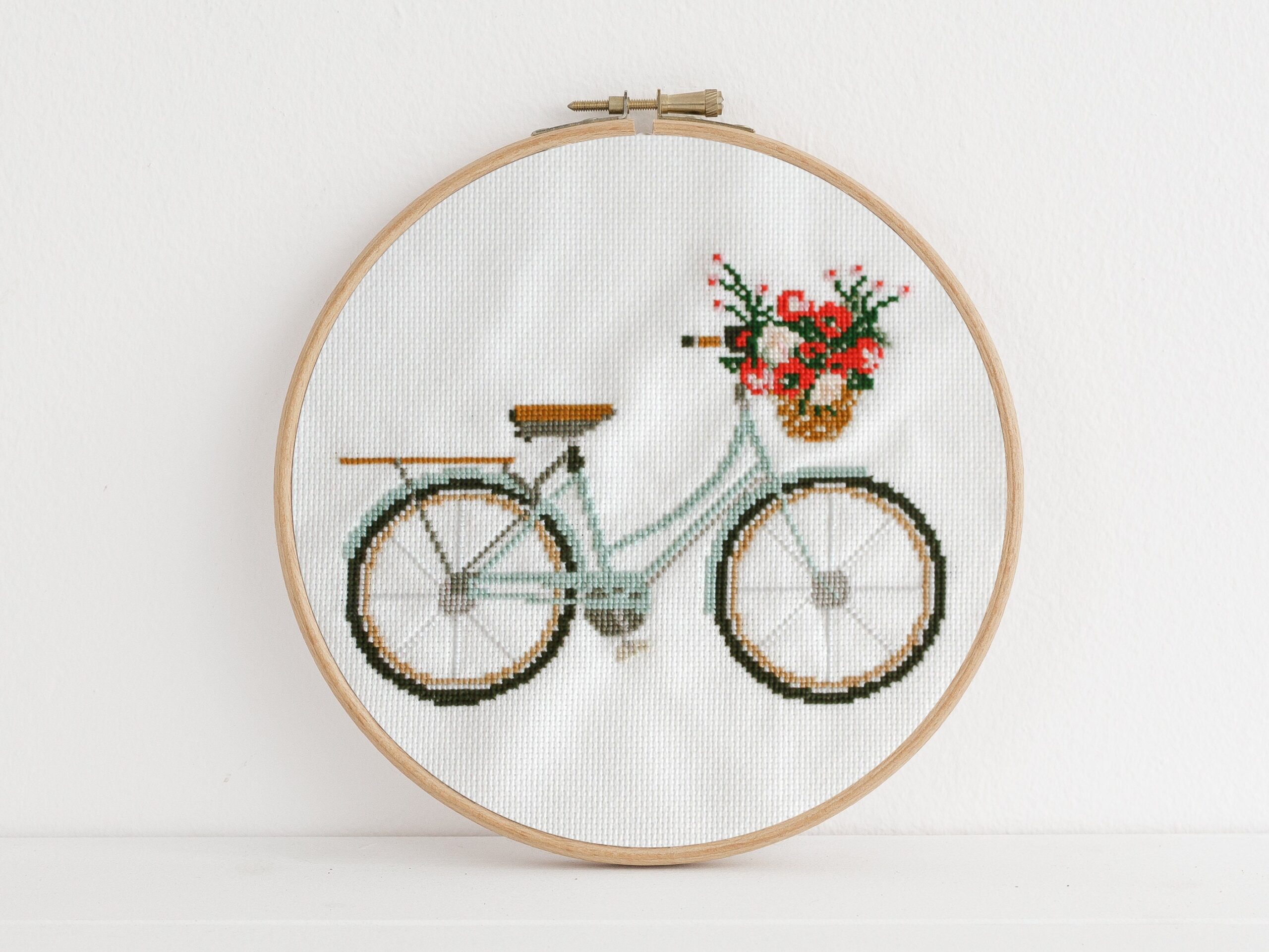 PDF Counted Cross Stitch Lovely Day Bicycle Cross Stitch Diy How to Embroidery Pattern Gift Dmc Supply Instruction Baby Bike Etsy