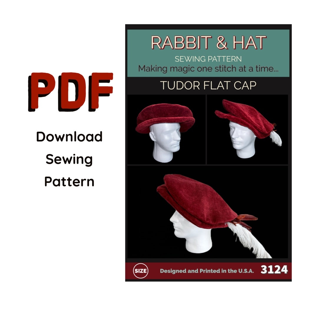 PDF Medieval Tudor Flat Cap Hat 3124 New Rabbit And Hat Sewing Pattern One Size Renaissance Women And Mens Historical Costume Larp SCA Etsy Denmark