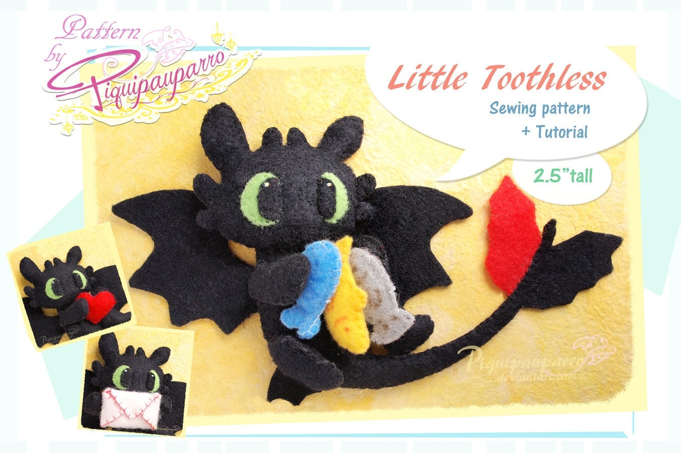 PDF Sewing Pattern Instructions Little Toothless DIY Etsy