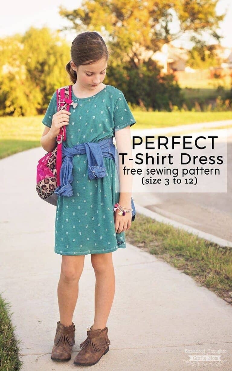 Perfect T Shirt Dress Pattern And Tutorial free Pdf Sewing Pattern Sz 3 12 