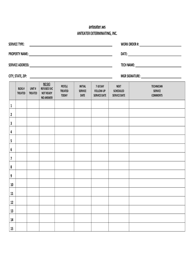 Pest Control Log Template Fill Out Sign Online DocHub