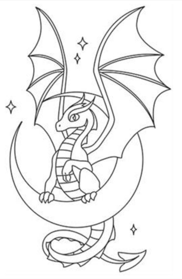Beginner Dragon Printable Wood Burn Pattern