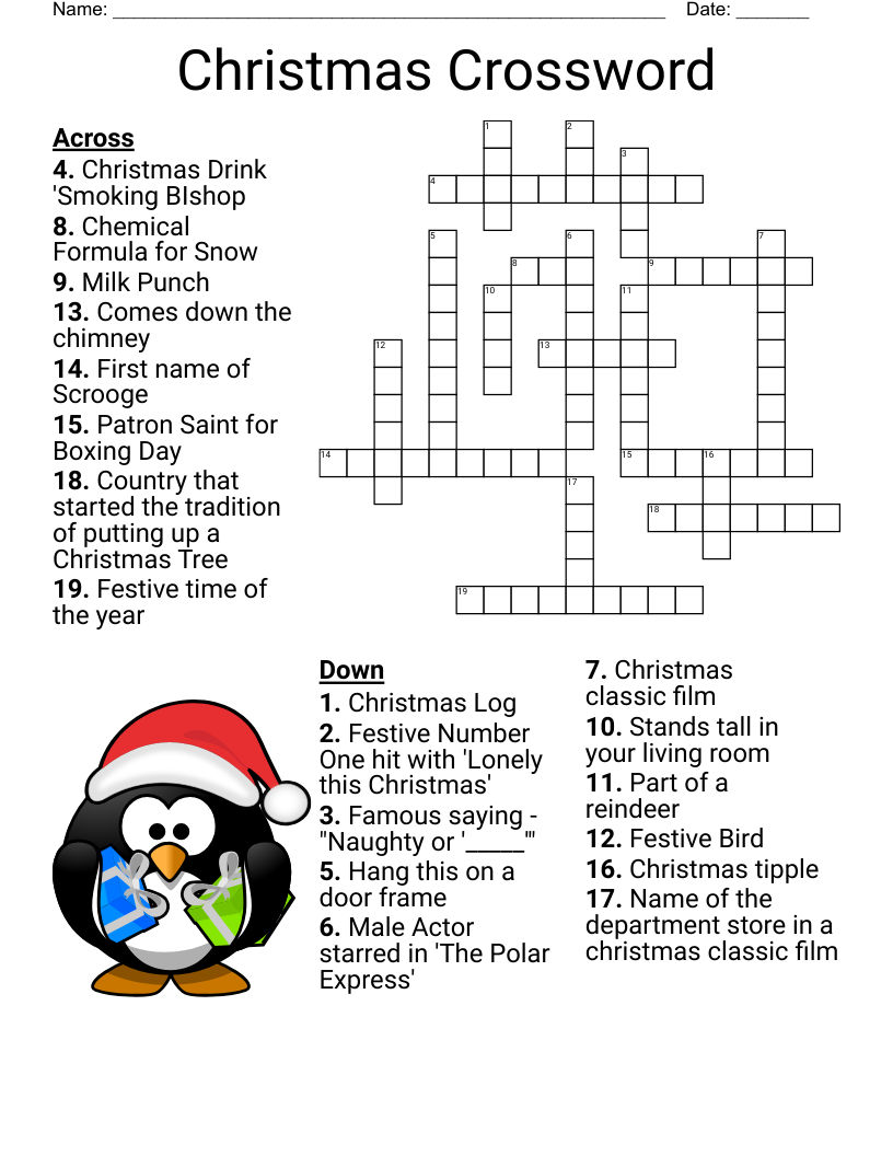 Polar Express Crossword Puzzle WordMint