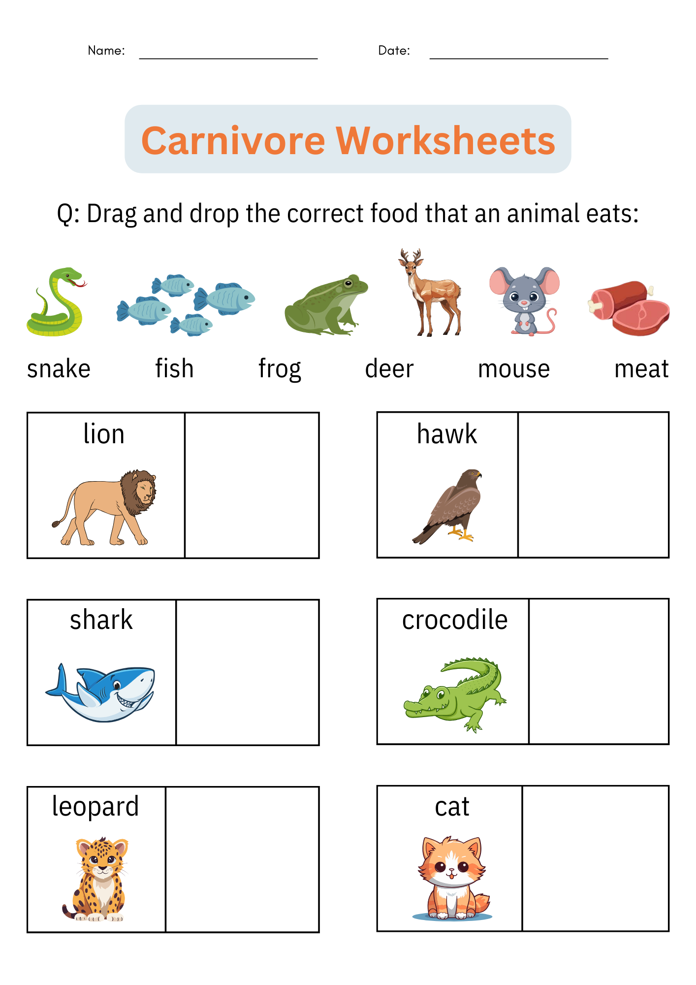 Printable Animal Classification Carnivore Worksheets Activities For Grade 1 2 Made By Teachers