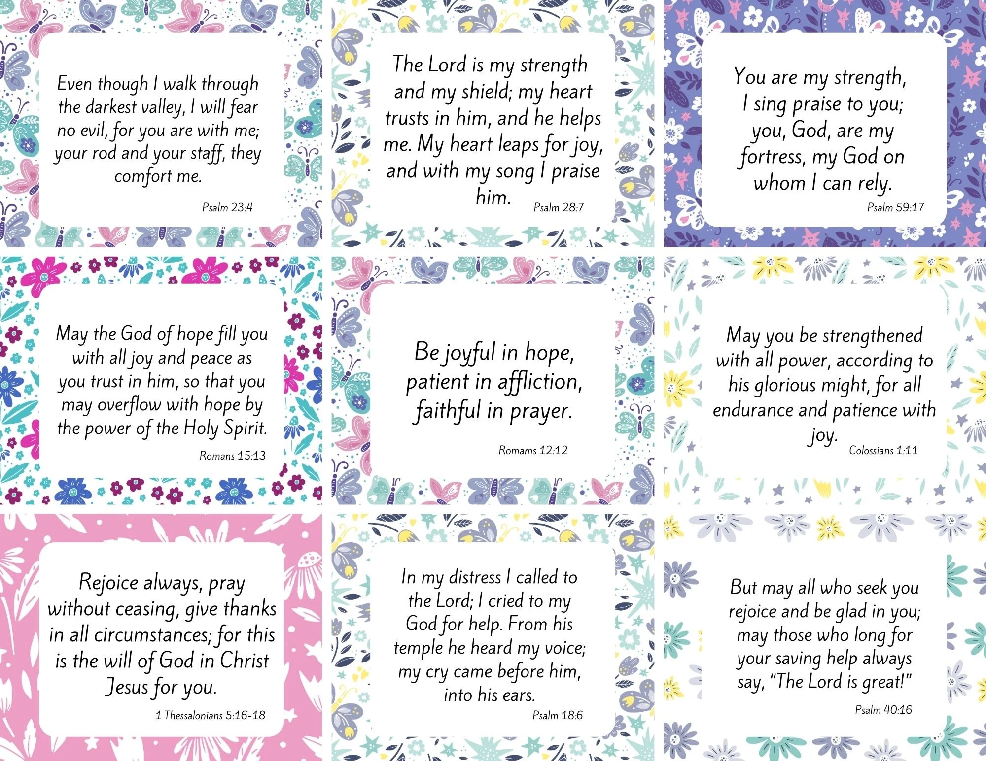 Free Encouraging Bible Verses Printable