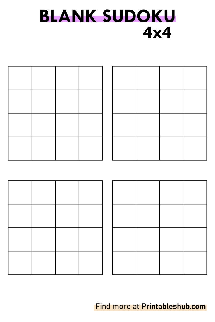 Printable Blank Sudoku Templates PDF