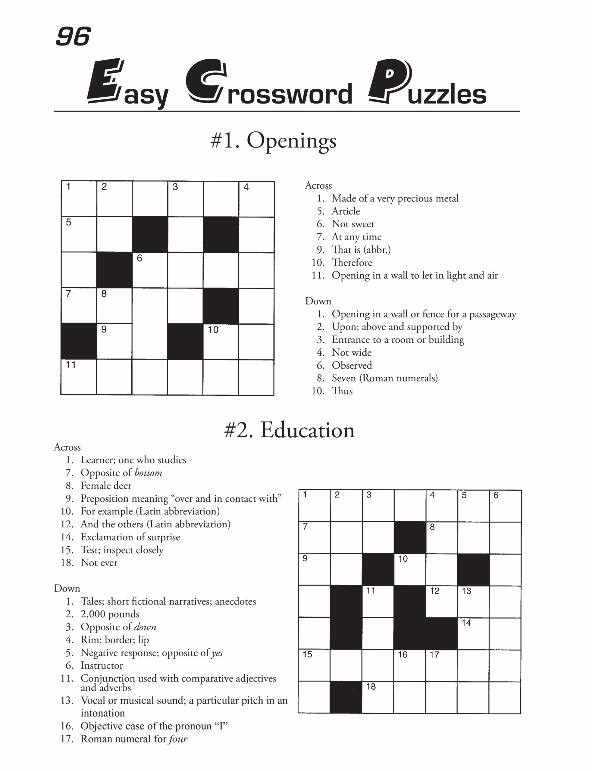 Printable Crossword Puzzles Template Templates At Allbusinesstemplates