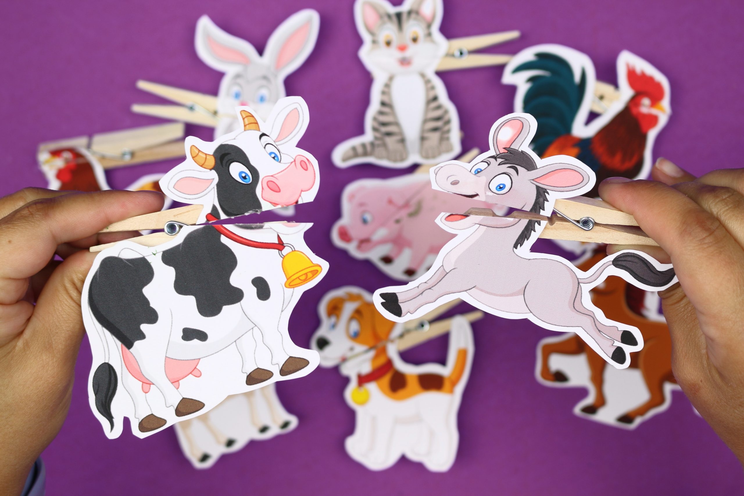 PRINTABLE FARM ANIMAL CLOTHESPIN PUPPETS Crafts Mad In Crafts