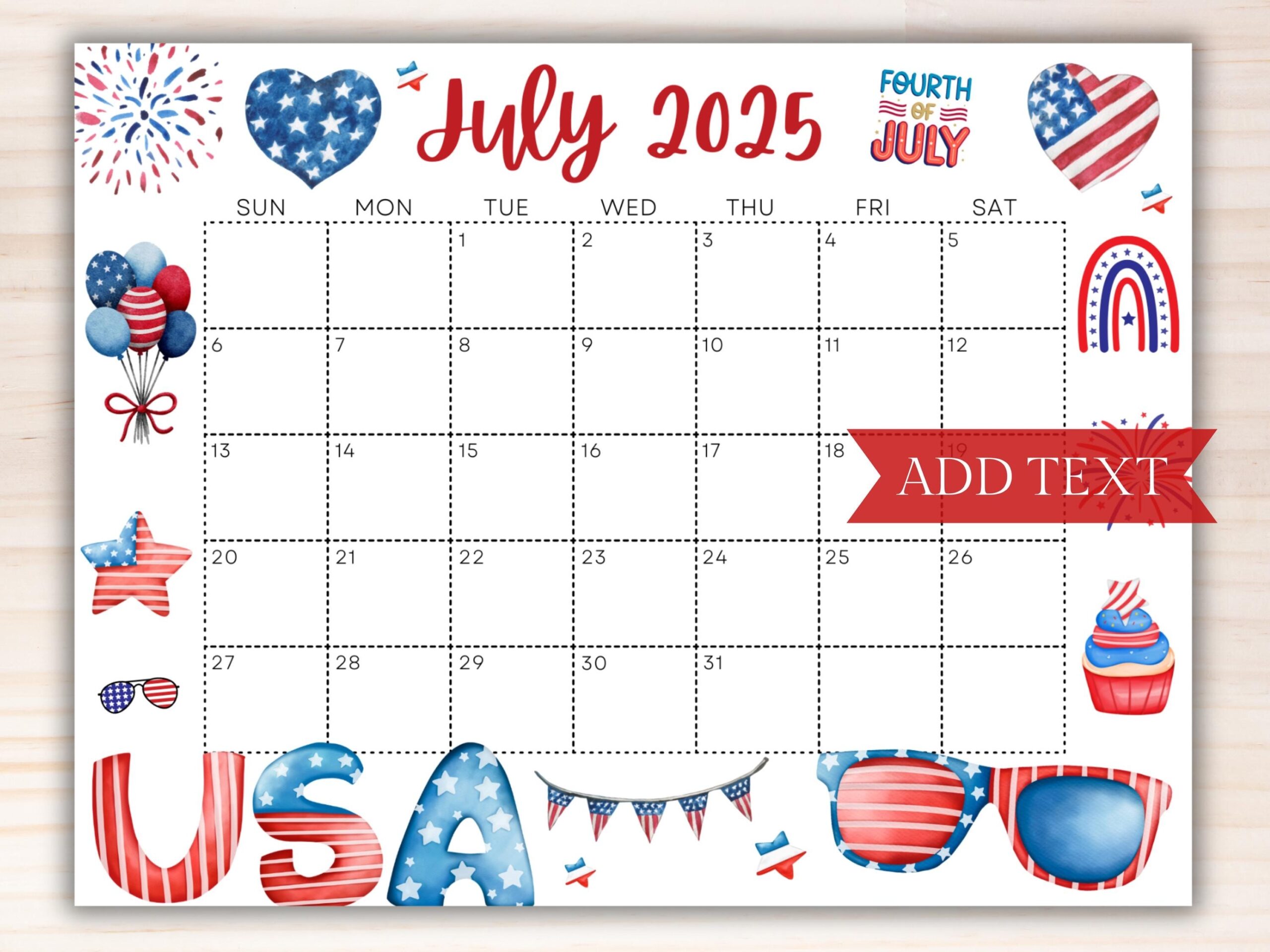 Calendar Printable July 2025