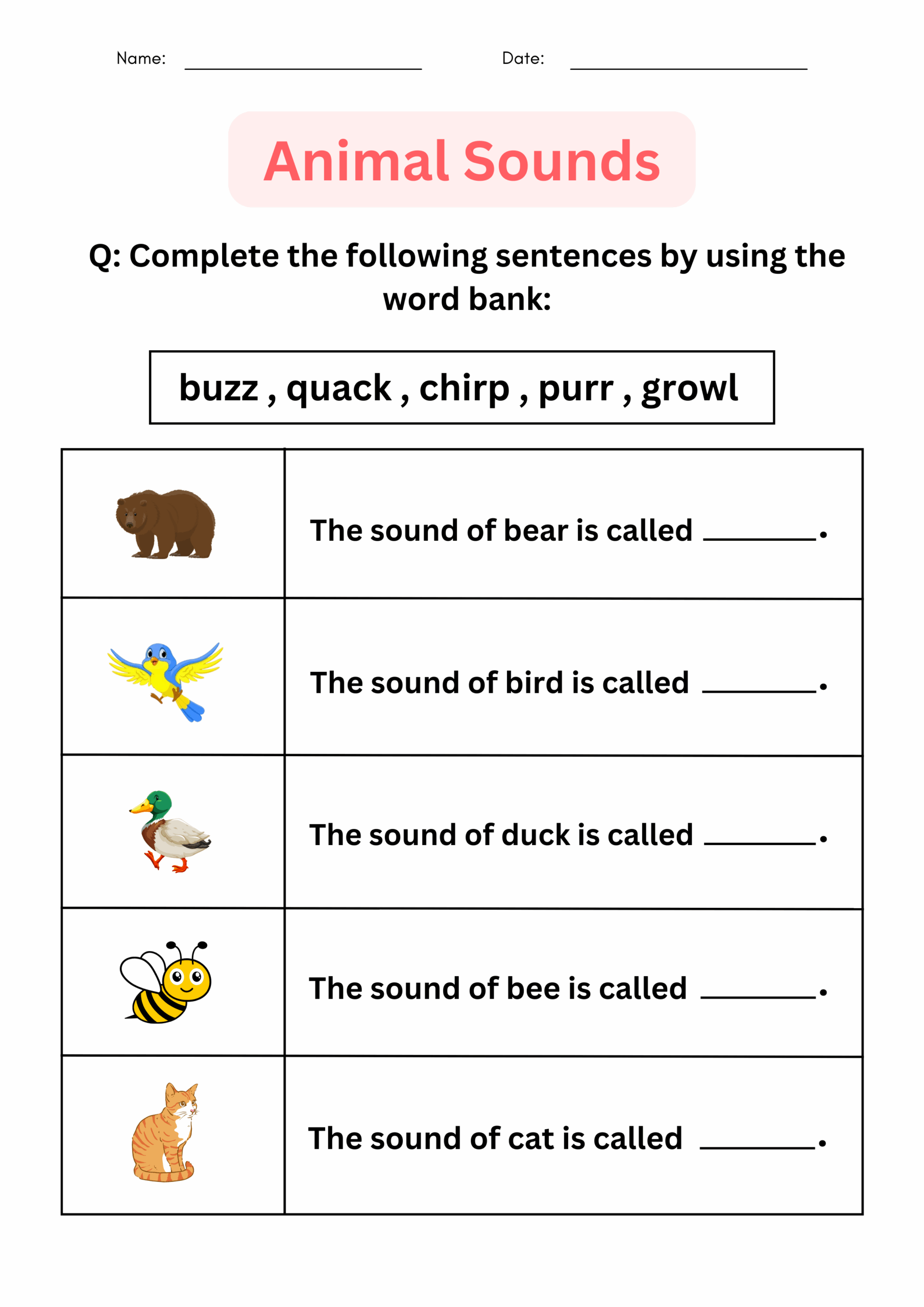 Printable Mmatching Animal Groups Worksheet For Grade 1 2 3 Made By Teachers