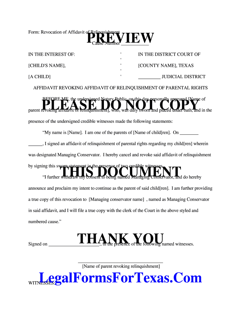 Printable Termination Of Parental Rights Form Georgia