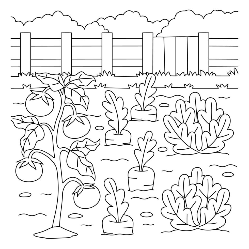 Printable Vegetable Garden Coloring Pages Coloring Book Worksheets Library