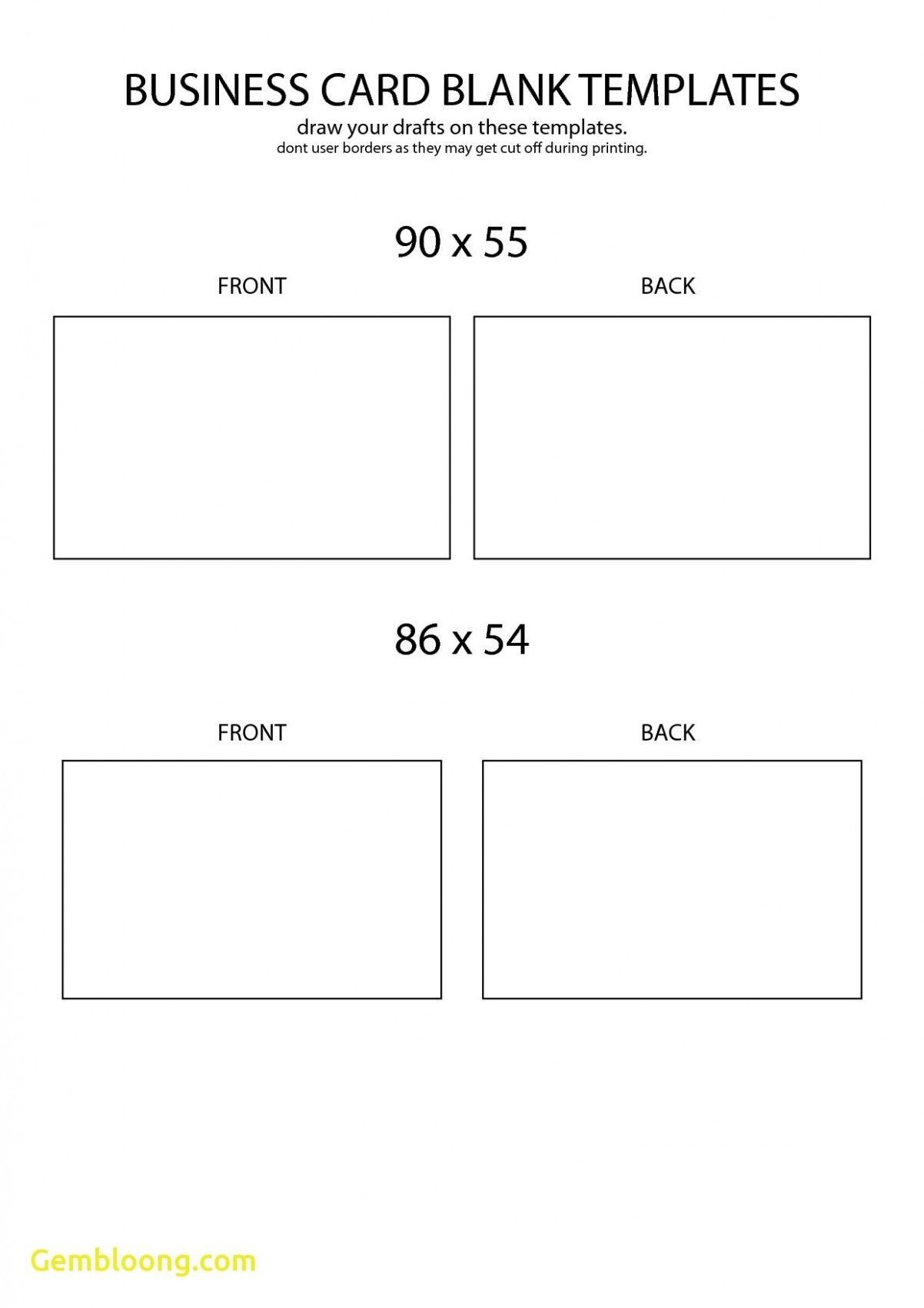 Blank Printable Business Card Template