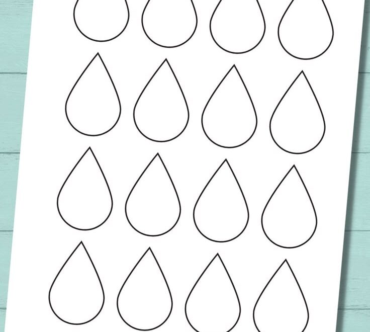 Raindrop Templates Free Printables Of Different Sizes