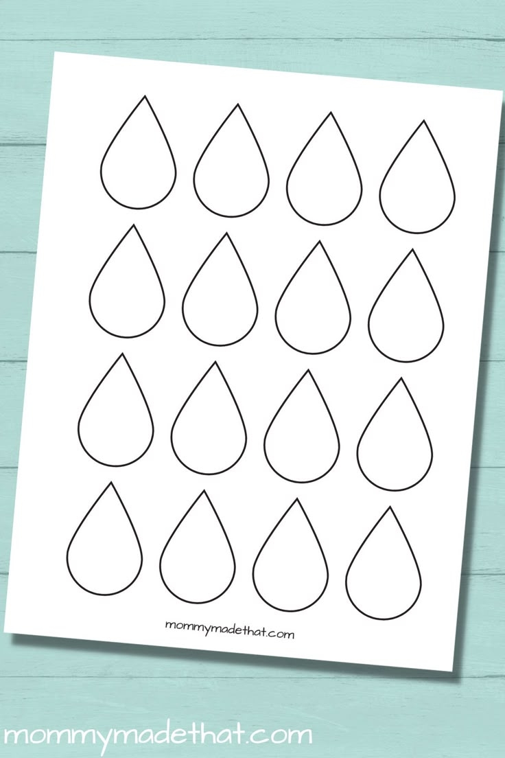 Raindrop Templates Free Printables Of Different Sizes 