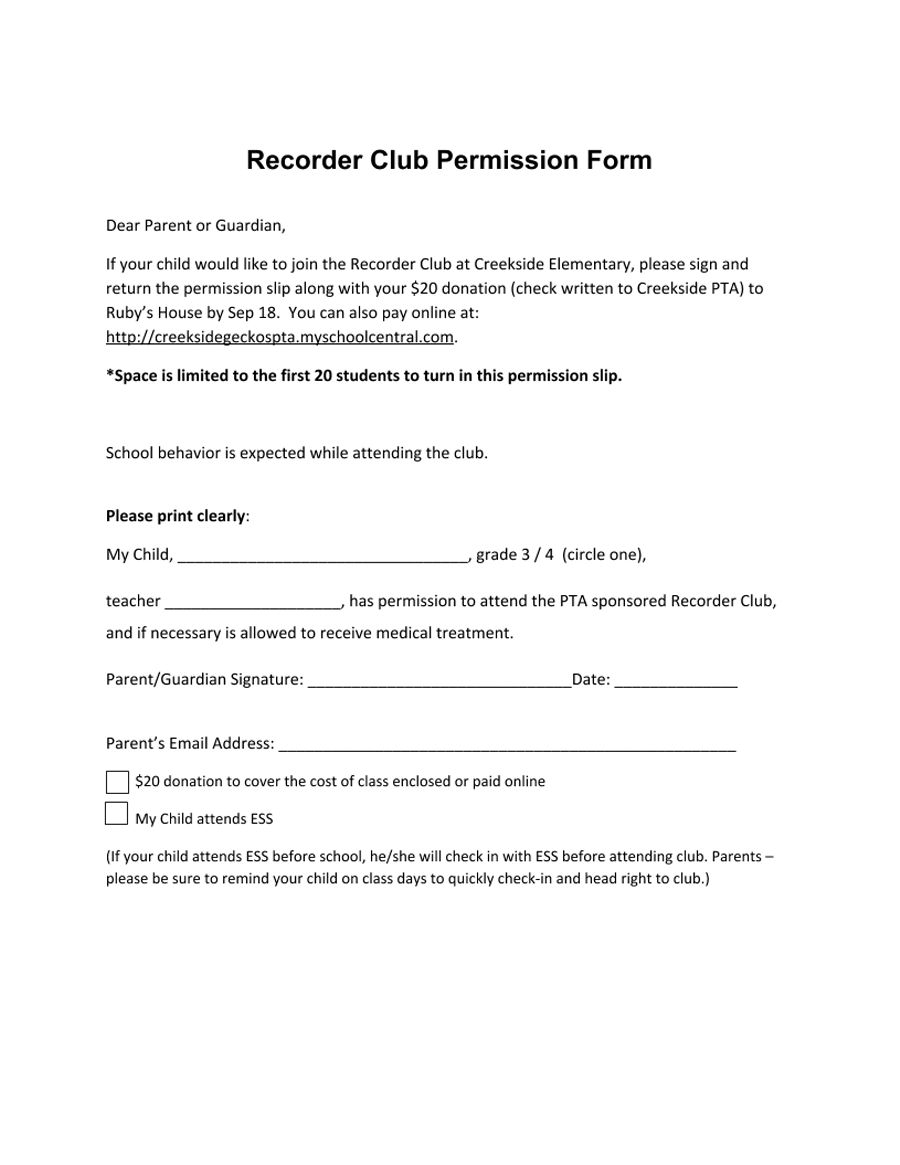 Recorder Music Class