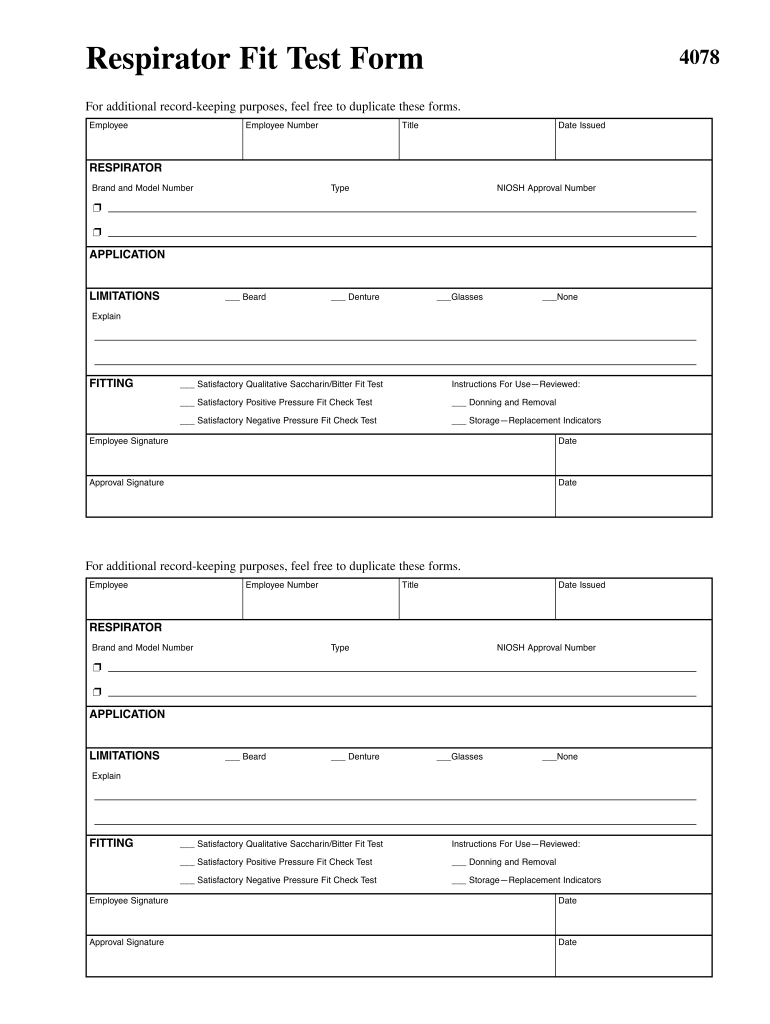 Respirator Fit Test Form Pdf Fill Out Sign Online DocHub