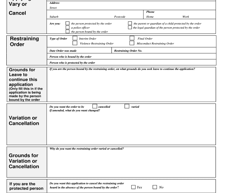 Restraining Order Form Pdf Fill Out Sign Online DocHub