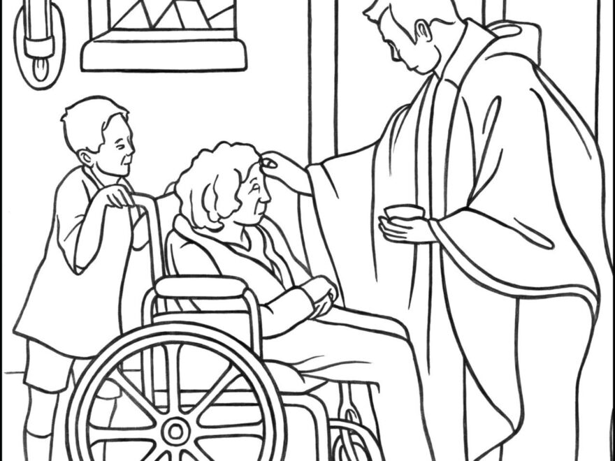 Sacrament Of Anointing Of The Sick Coloring Page TheCatholicKid