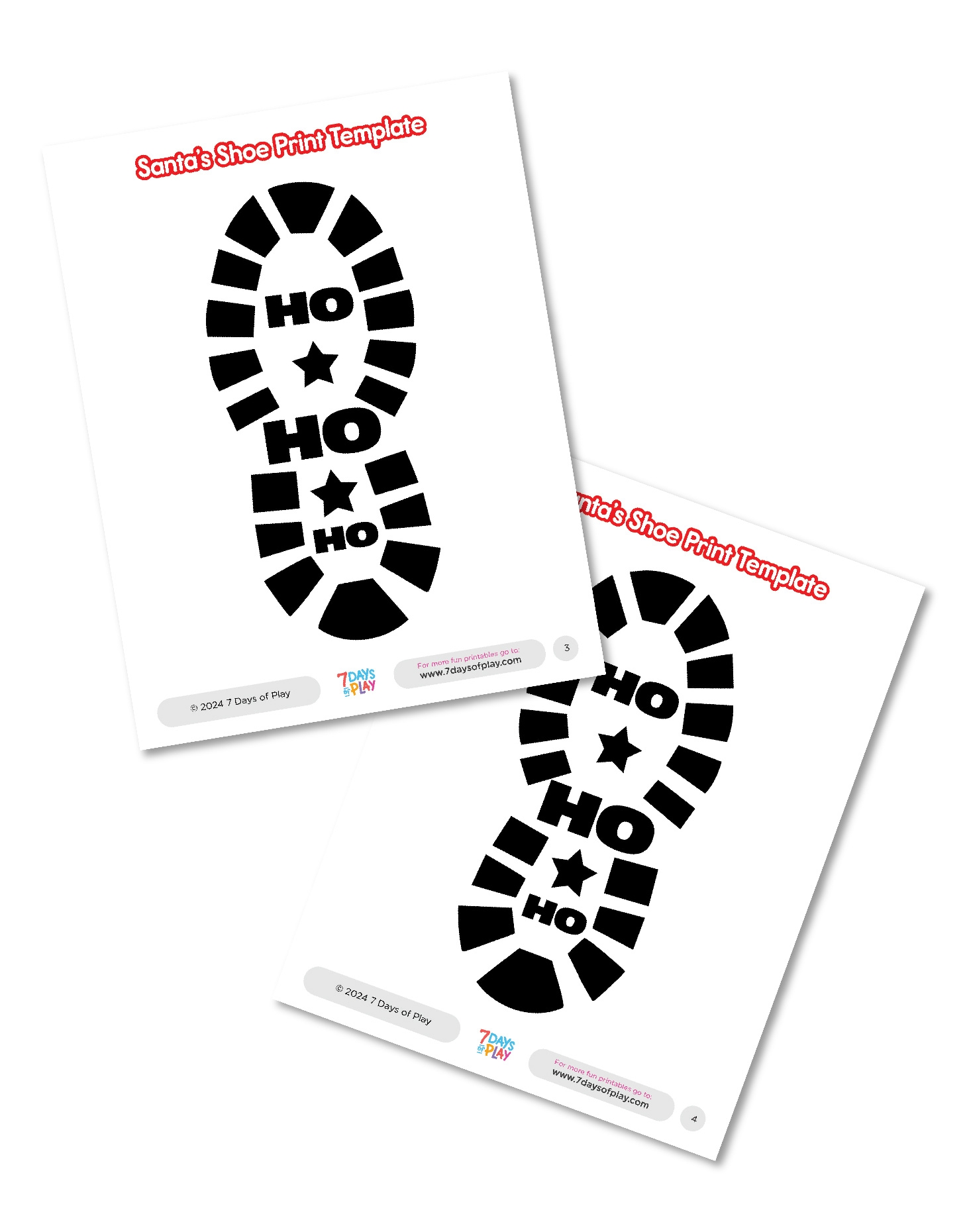 Santa s Shoe Print Template Printable 7 Days Of Play