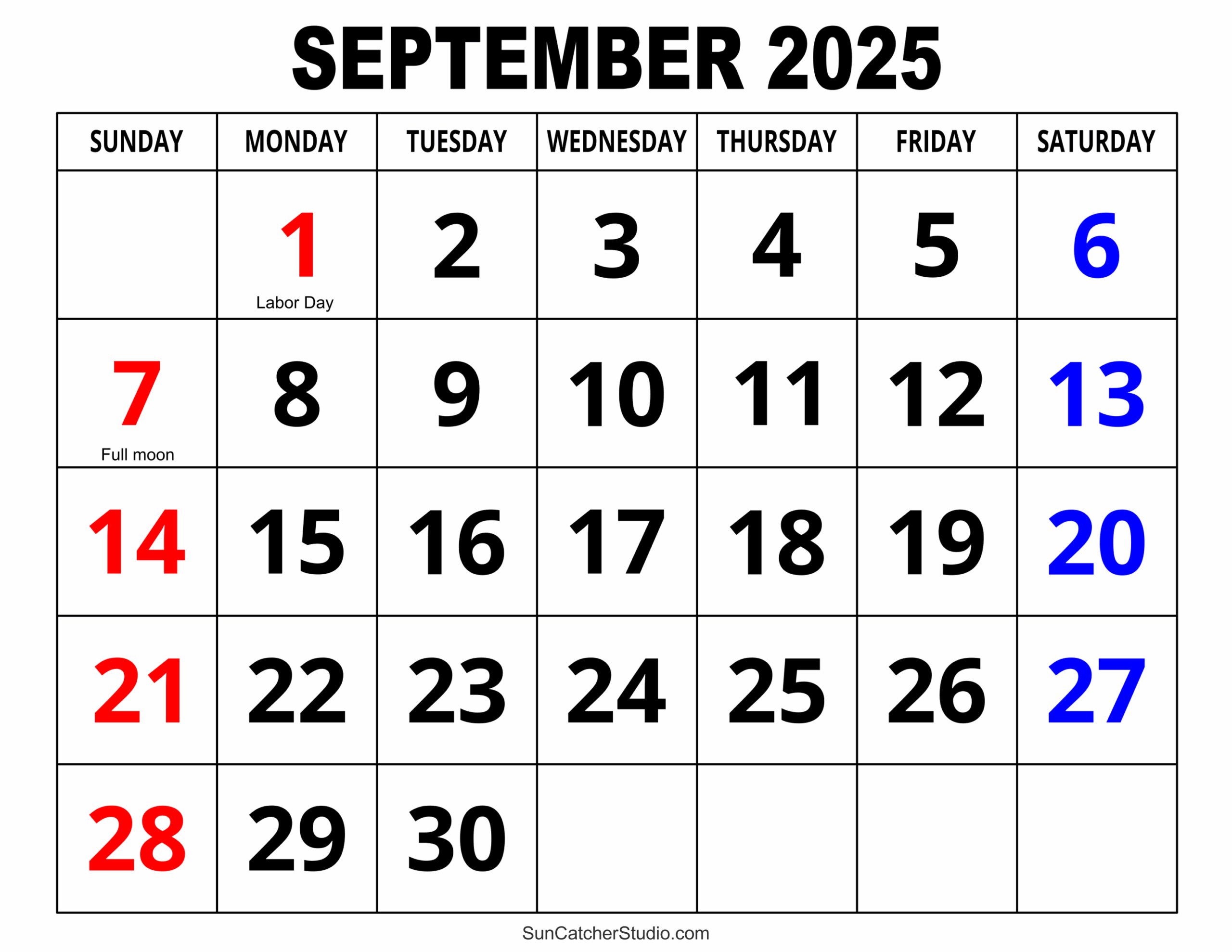 Calendar 2025 For September Printable