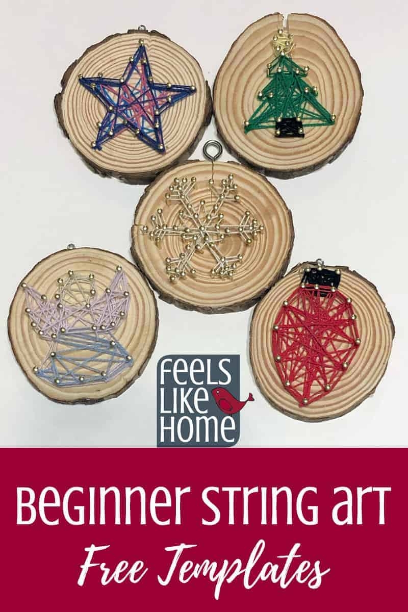 Simple Easy Christmas String Art Ornaments For Kids Adults