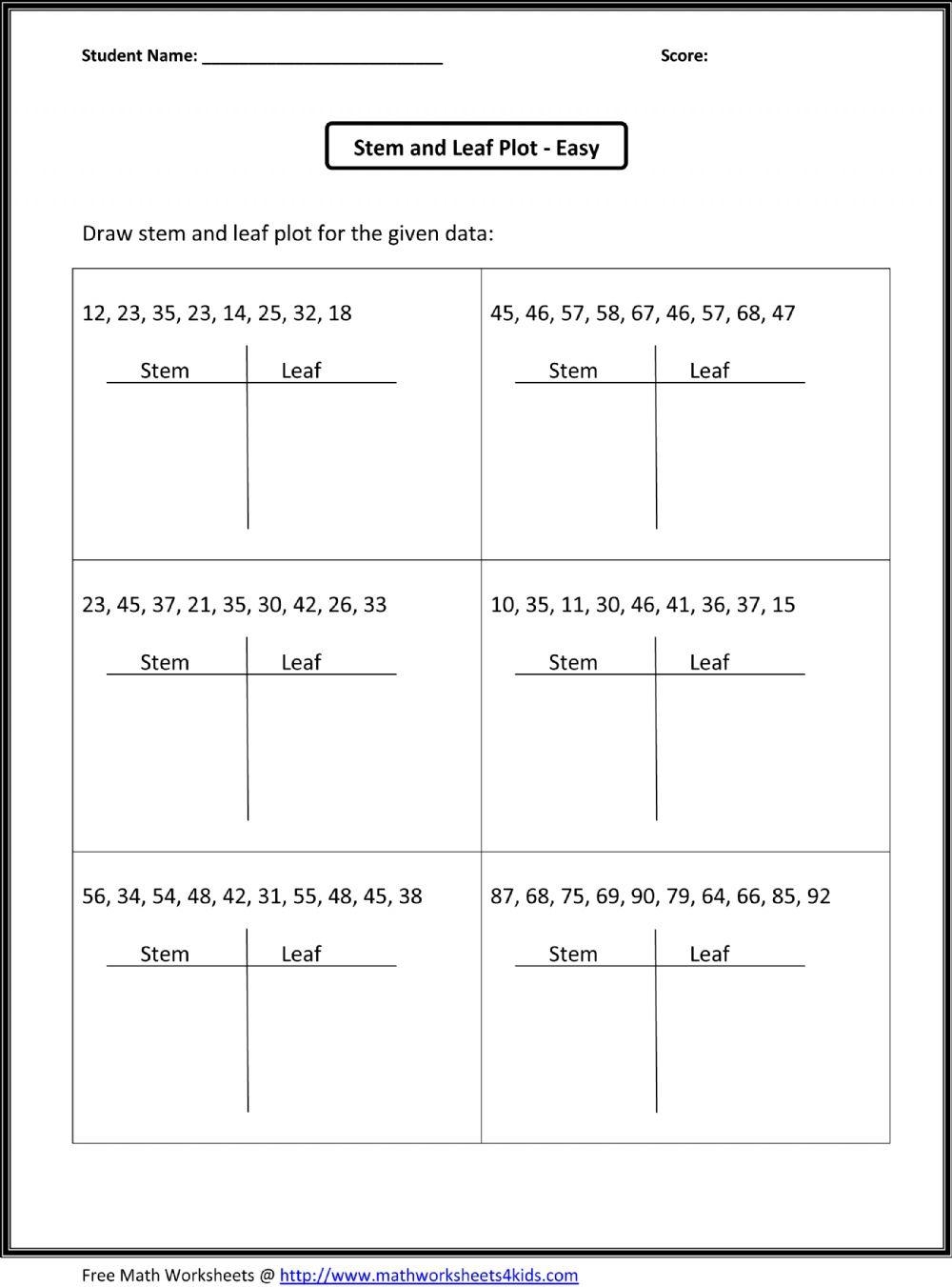 STEM AND LEAF PLOT Online Exercise For Live Worksheets Worksheets Library