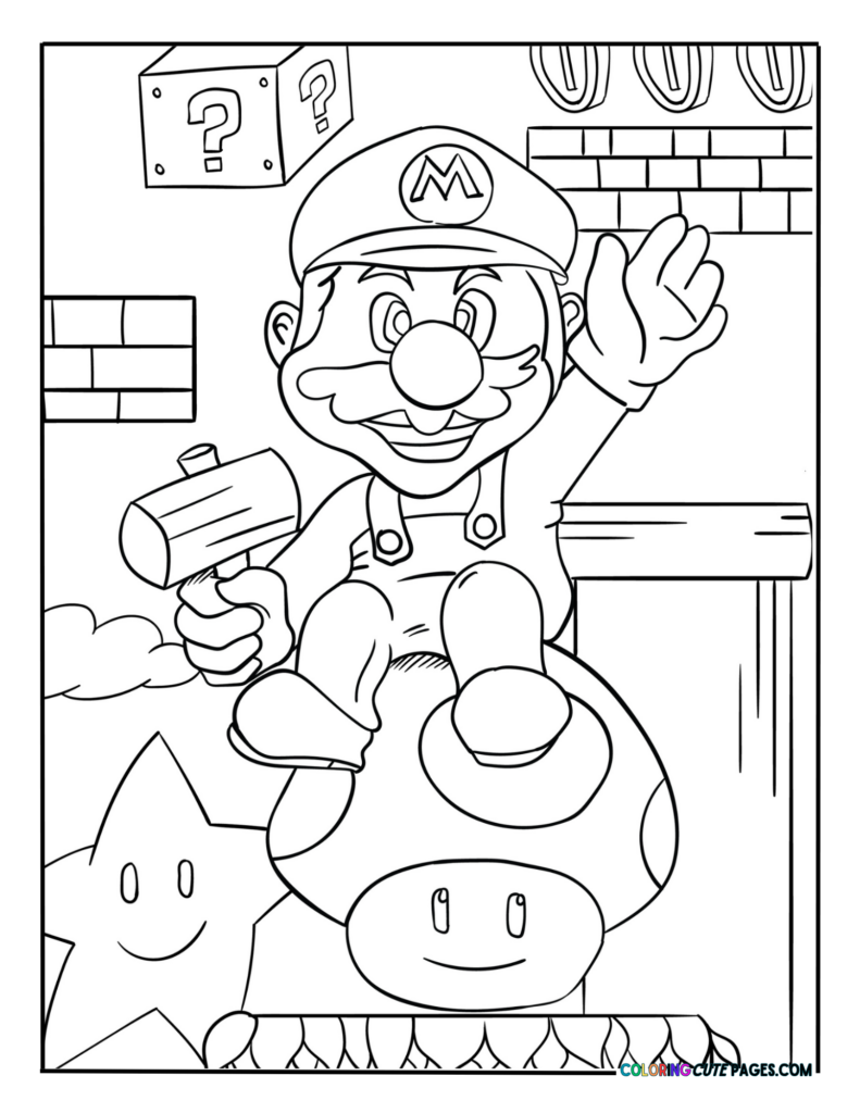 Printable Mario Mushroom Template