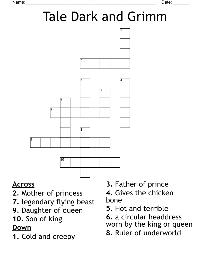 Tale Dark And Grimm Crossword WordMint