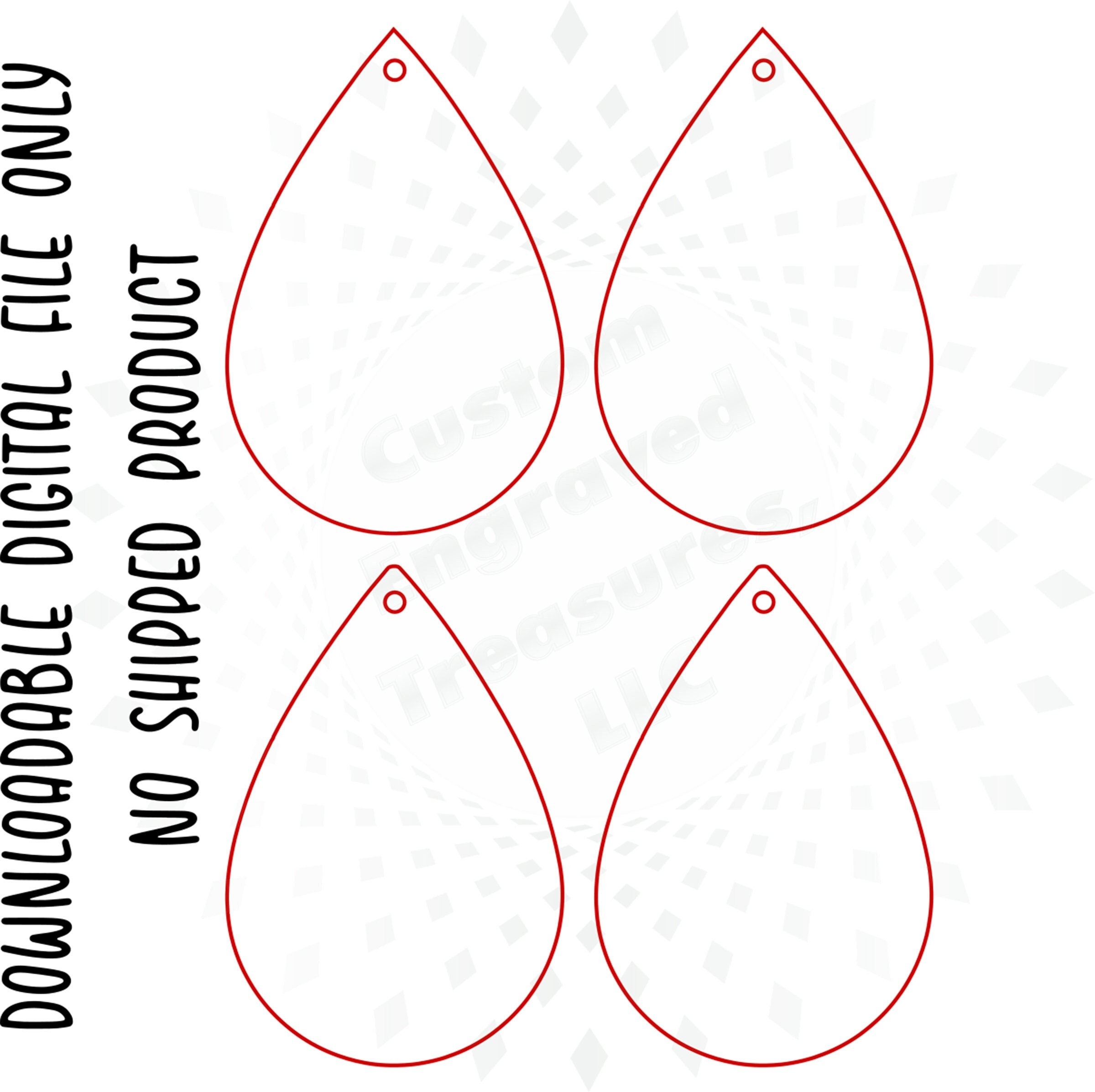 Teardrop Earring Digital File SVG Digital Download Etsy