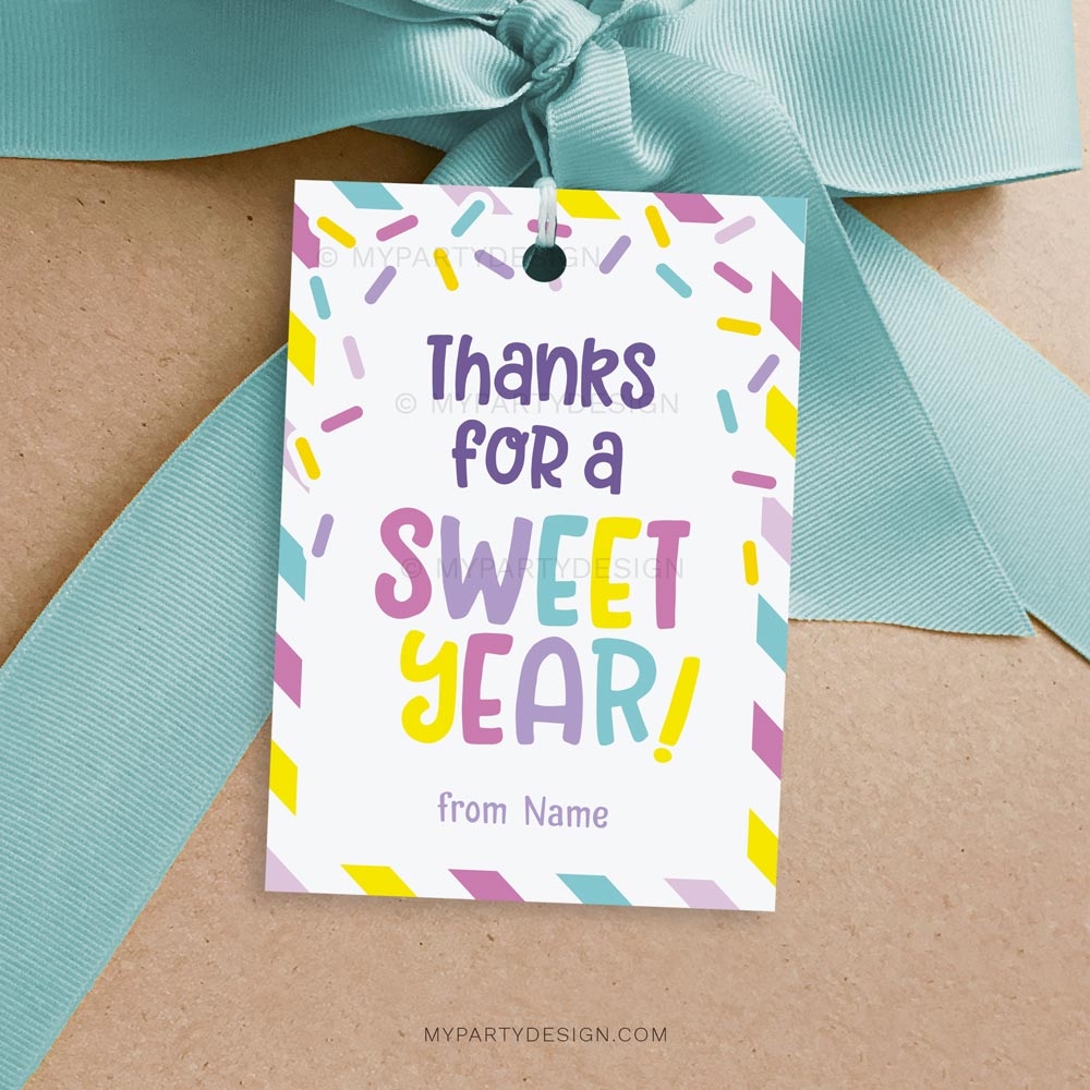 Thanks For A Sweet Year Tag Printable PDF My Party Design
