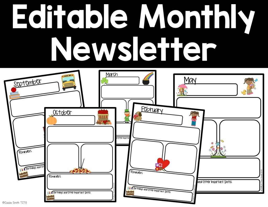 The EASIEST Free Editable Classroom Newsletter Template Thrifty In Third Grade